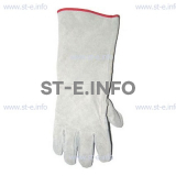 Перчатки-краги спилковые пятипалые серые с подложкой - st-e.info - Сыктывкар
