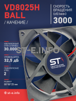 Вентилятор  VD8025H Ball (качения) 12V - st-e.info - Сыктывкар