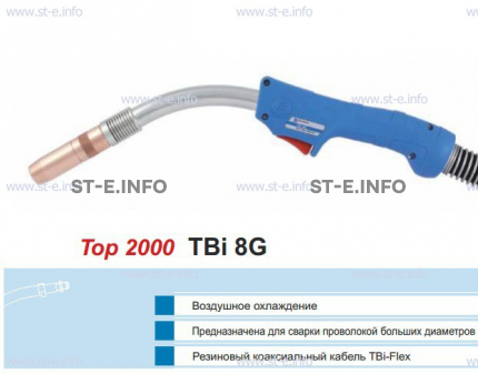 Горелка для полуавтоматической сварки TBI 8G-blue-RGZ, длина 3 метра - st-e.info - Сыктывкар